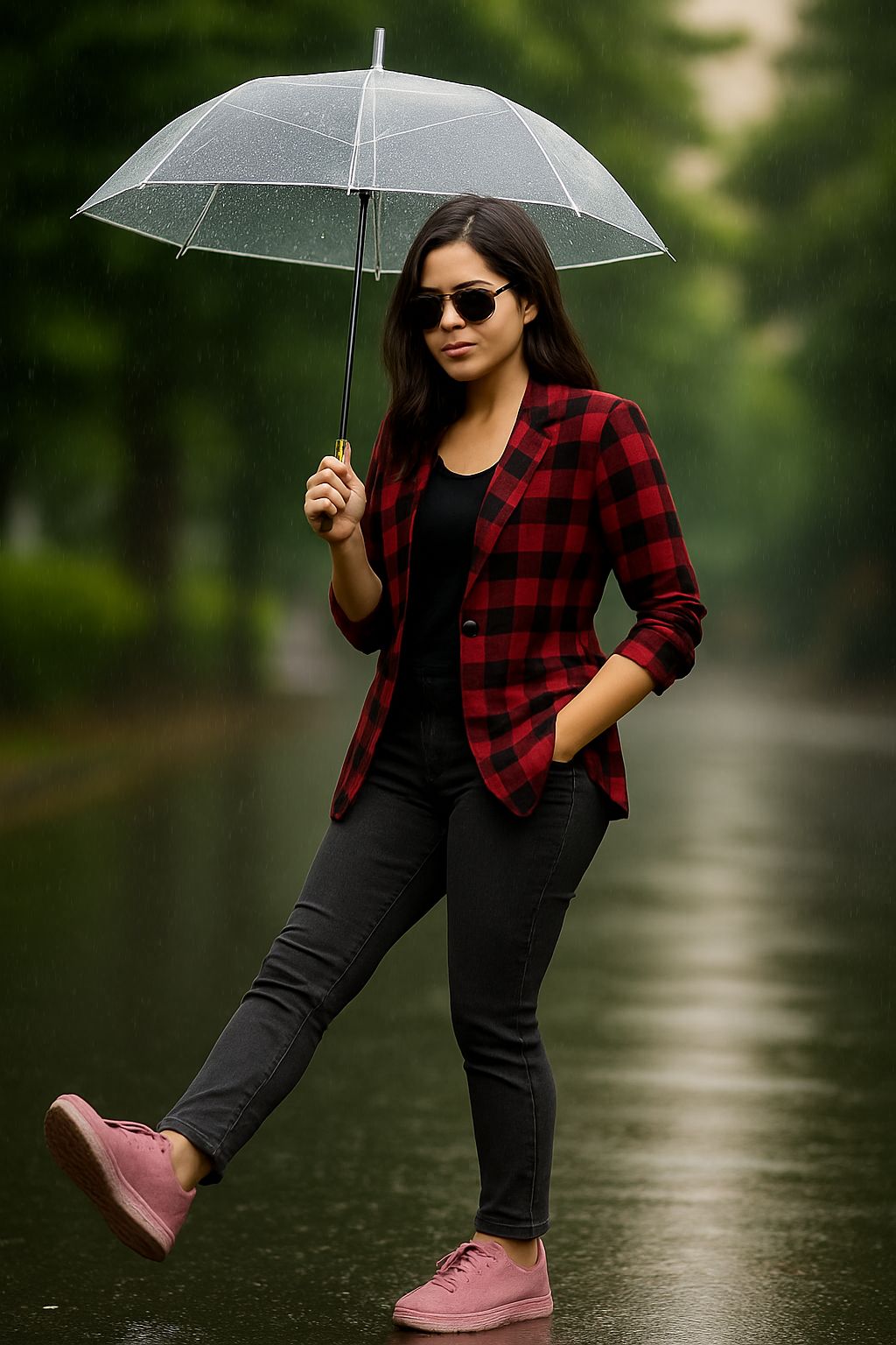 A stylish young women stands confidently