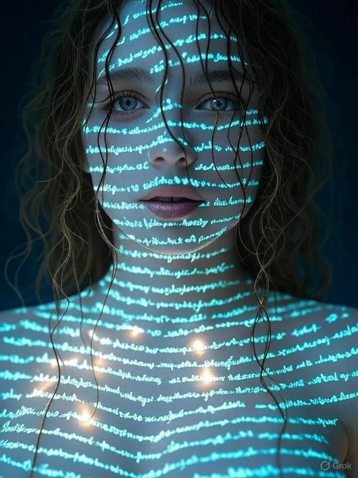 A futuristic, cinematic close-up portrait 