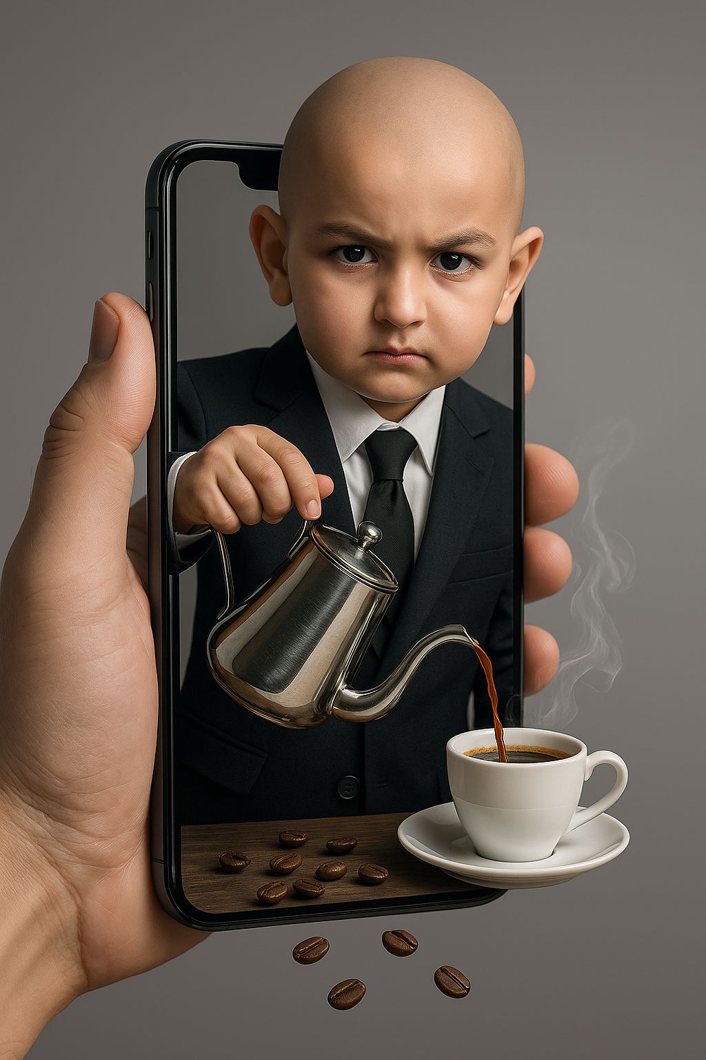 A photorealistic portrait of a young me