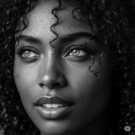 a stunning Black woman with voluminous