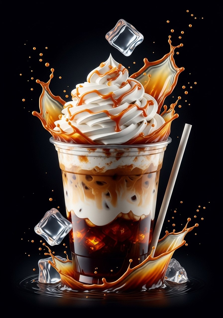 a delectable iced coffee beverage in a clear cup