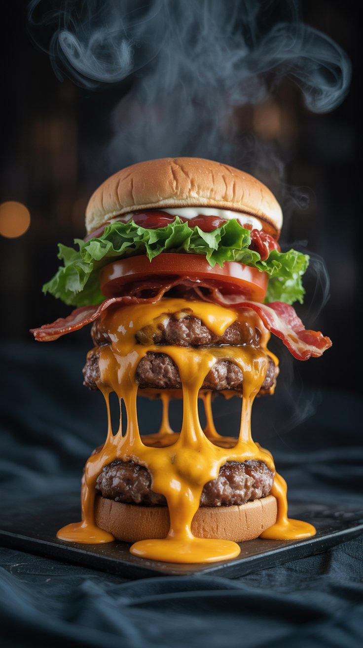 Close-up shot of a Burger