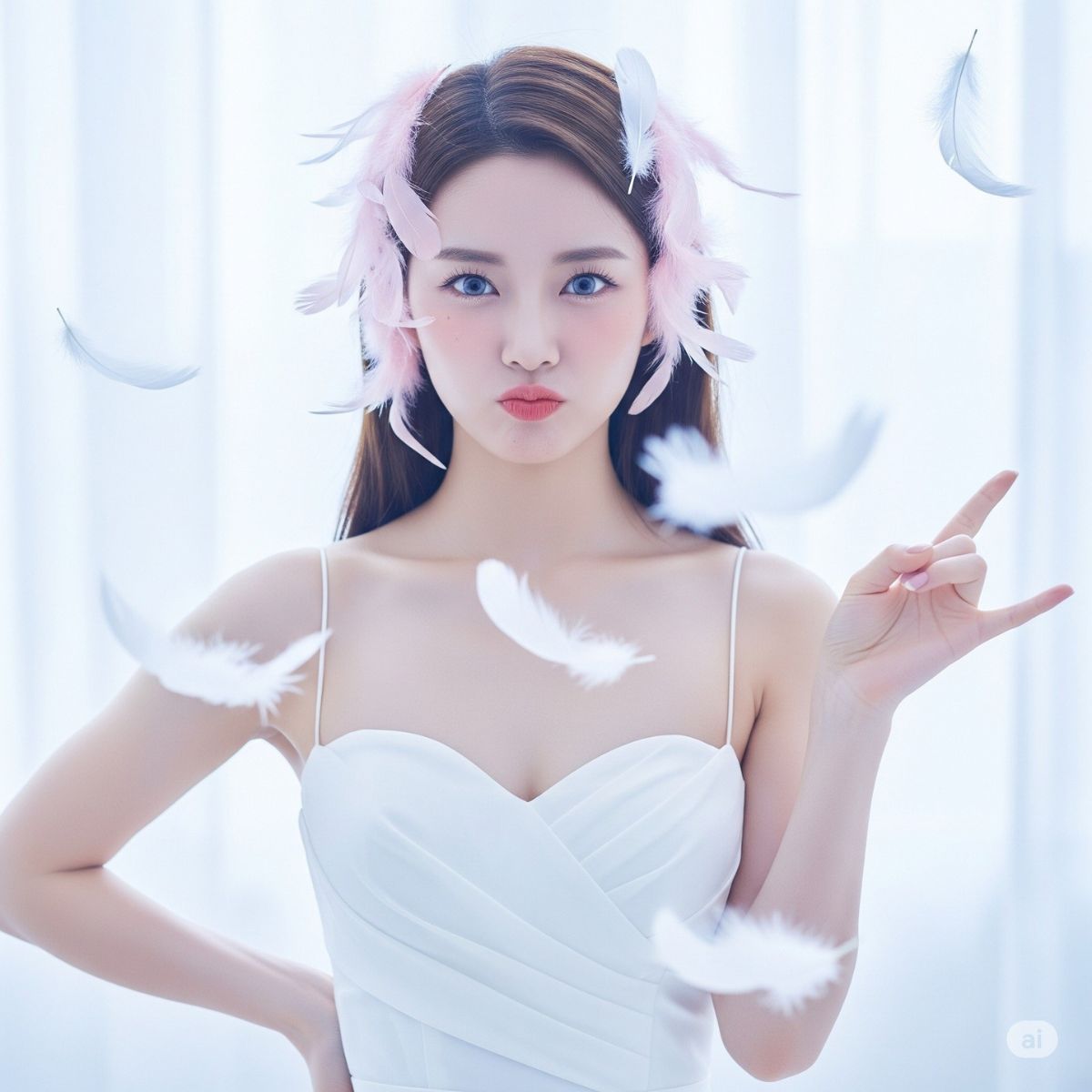 A beautiful young chinese woman with fair