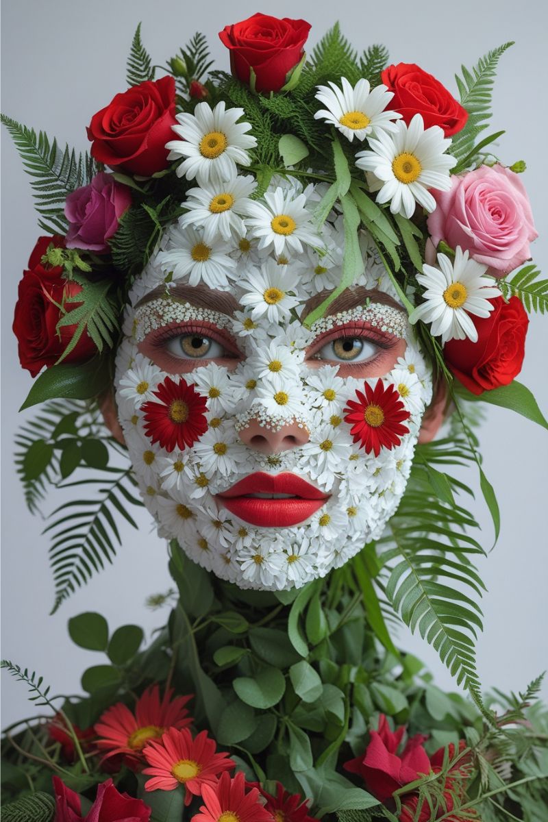 Artistic portrait of beautiful woman's face