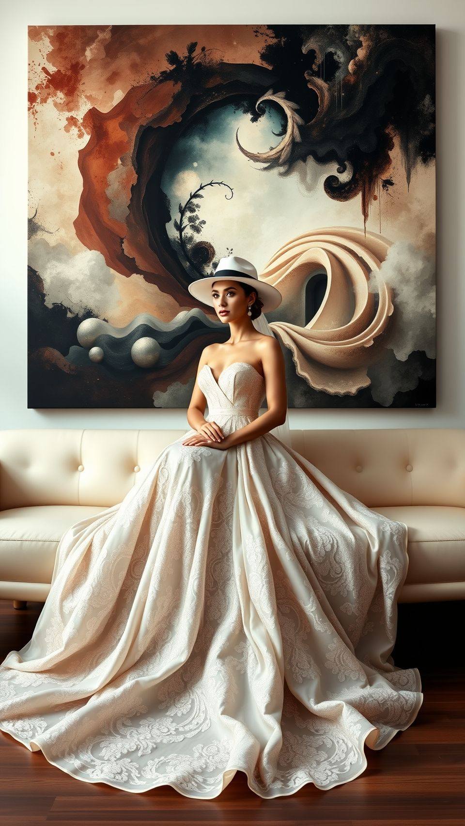 majestic work of art features a beautiful woman